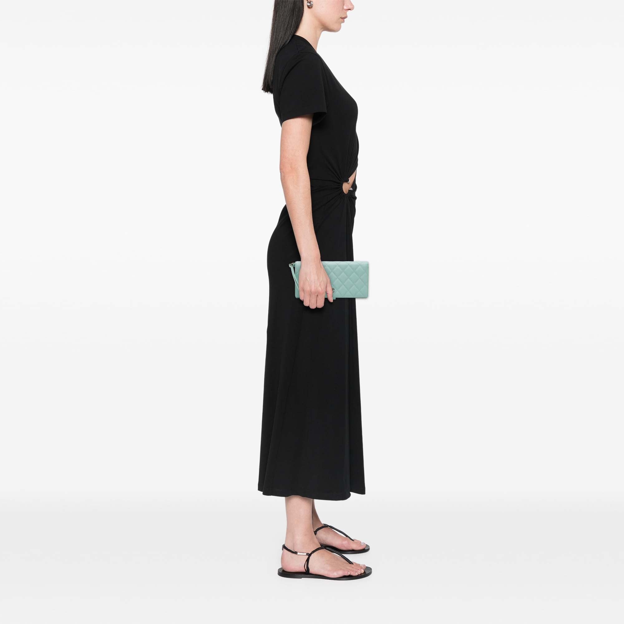 CC Quilted Caviar Bifold Long Wallet