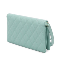 CC Quilted Caviar Bifold Long Wallet