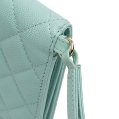 CC Quilted Caviar Bifold Long Wallet