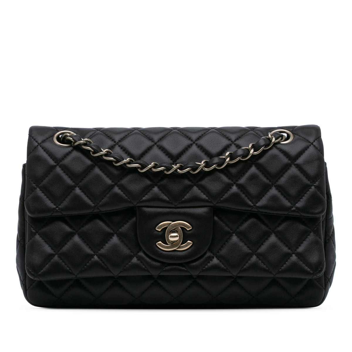 CC Quilted Lambskin Double Flap