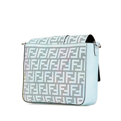 Medium Zucca Perforated Leather Baguette Messenger Bag