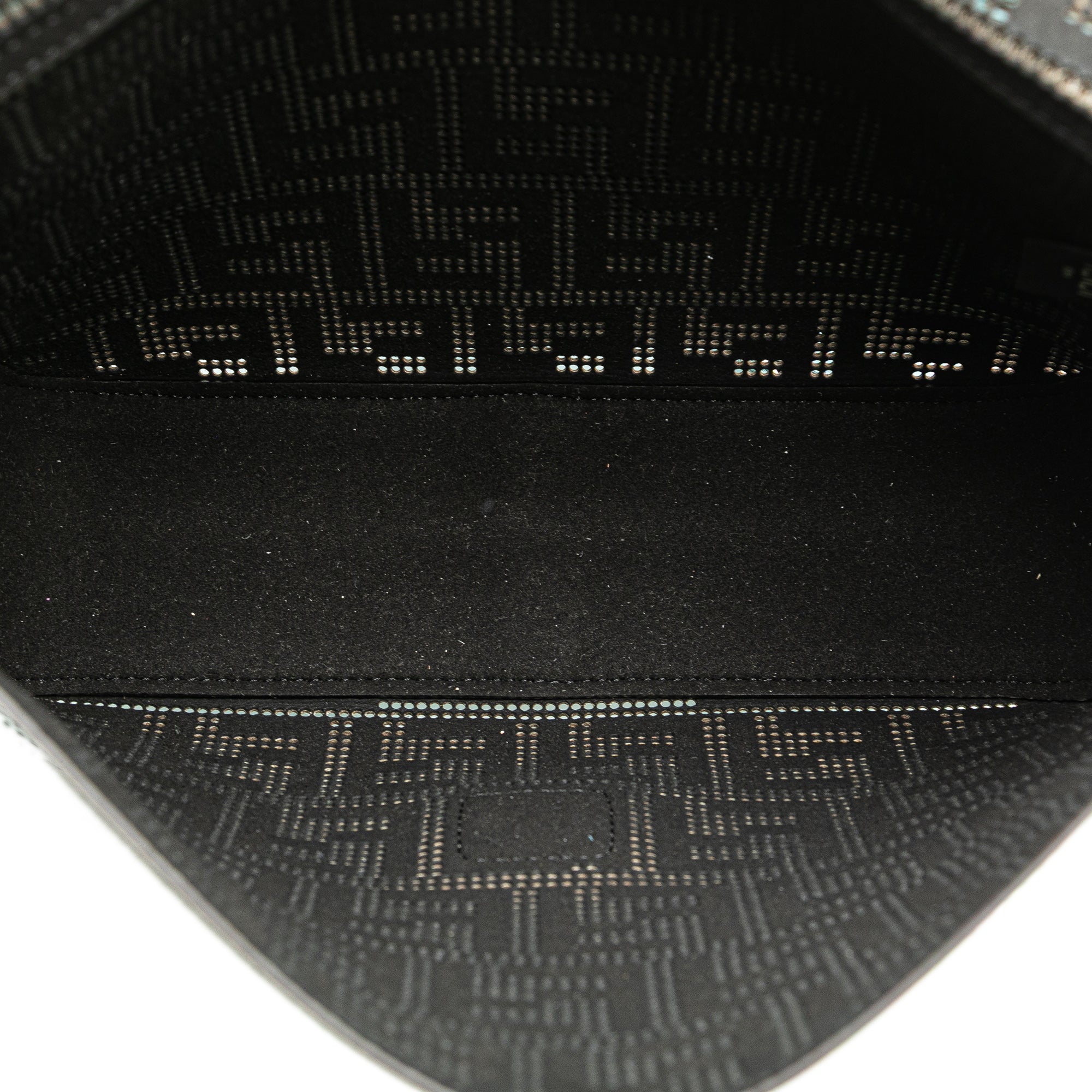 Medium Zucca Perforated Leather Baguette Messenger Bag