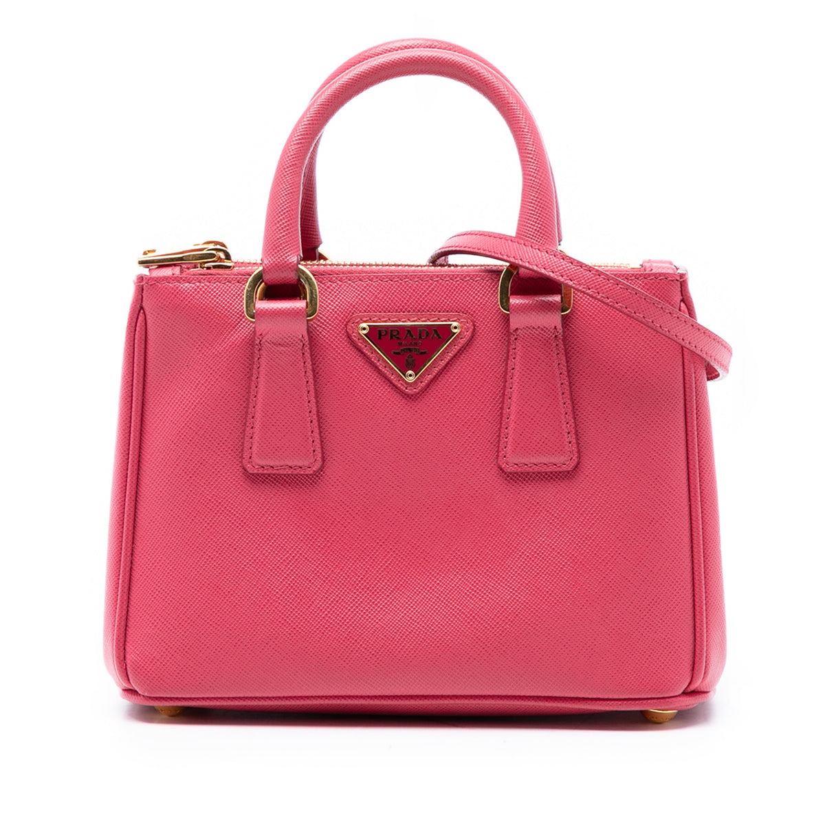 Micro Saffiano Galleria Double Zip Satchel