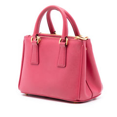 Micro Saffiano Galleria Double Zip Satchel