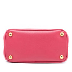 Micro Saffiano Galleria Double Zip Satchel