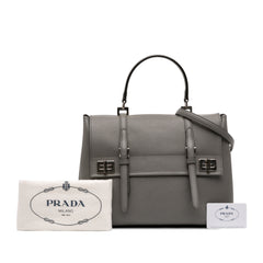 Saffiano Cuir Double Turnlock Satchel