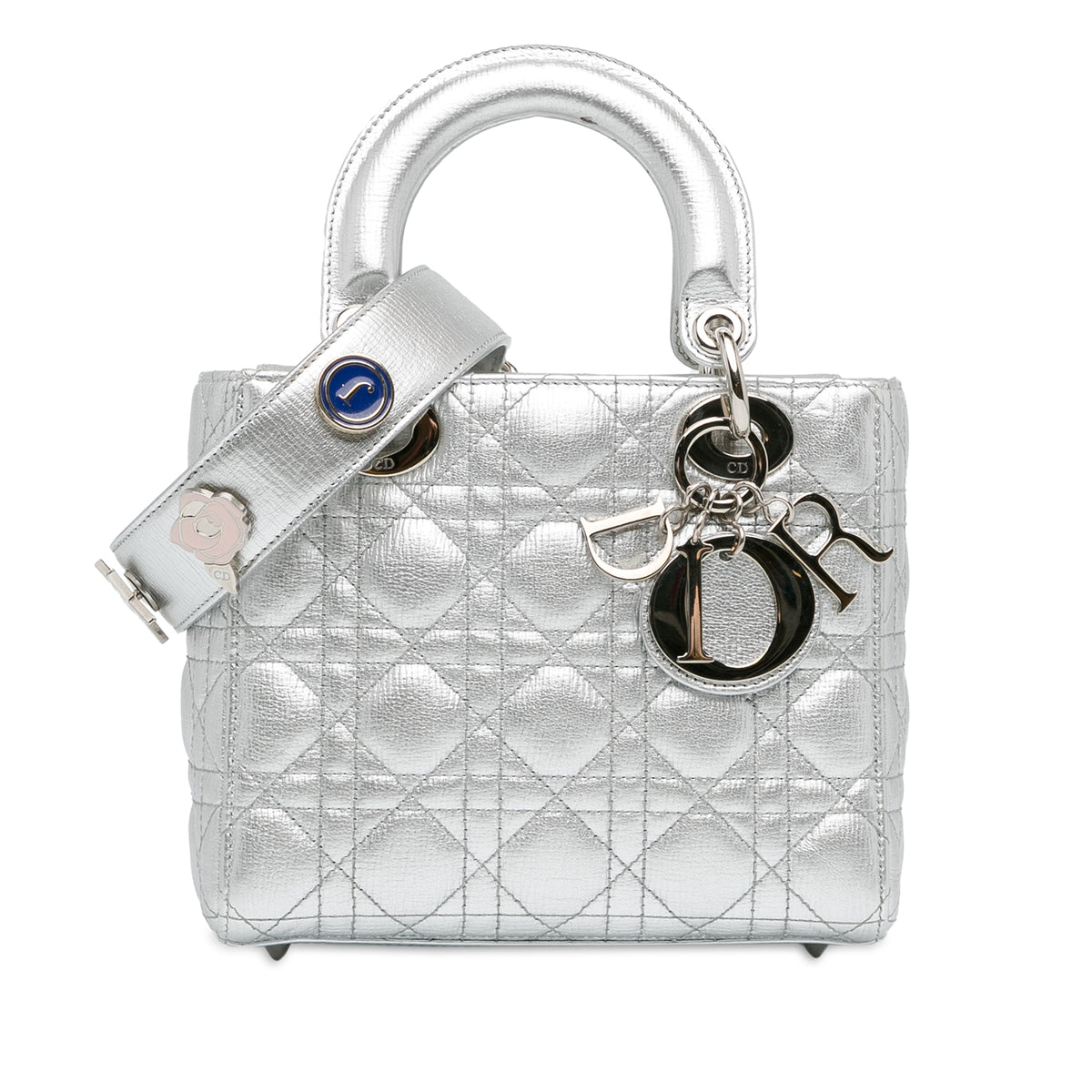 Small Metallic Grained Calfskin Cannage Lucky Badges My Lady Dior_0