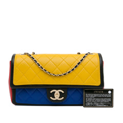 Medium Tricolor Lambskin Graphic Flap_9