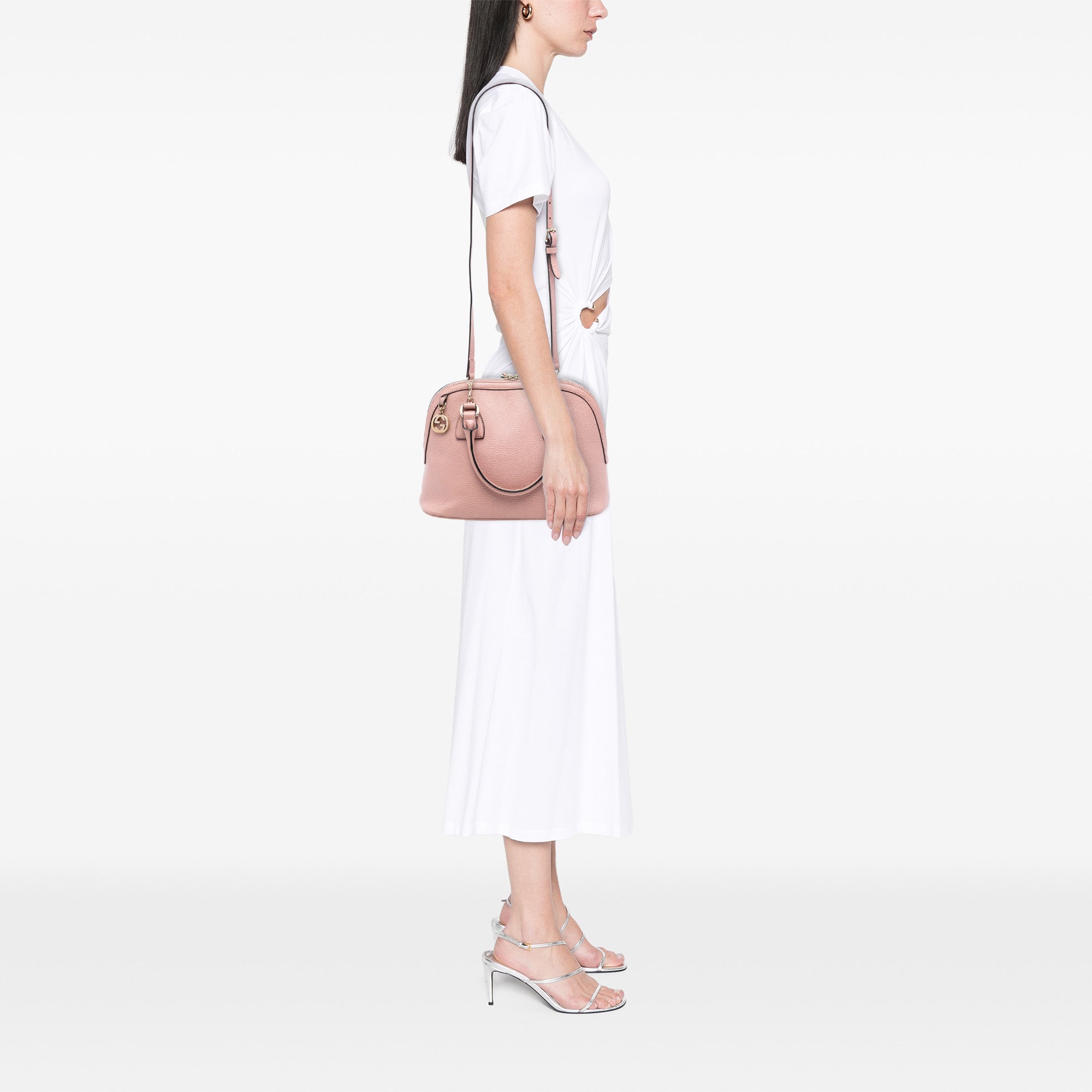 Small Dollar Calfskin GG Charm Dome Satchel