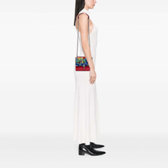 Small Velvet Embroidered Zucca Canvas and Leather Kan I Crossbody