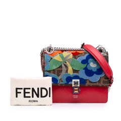 Small Velvet Embroidered Zucca Canvas and Leather Kan I Crossbody