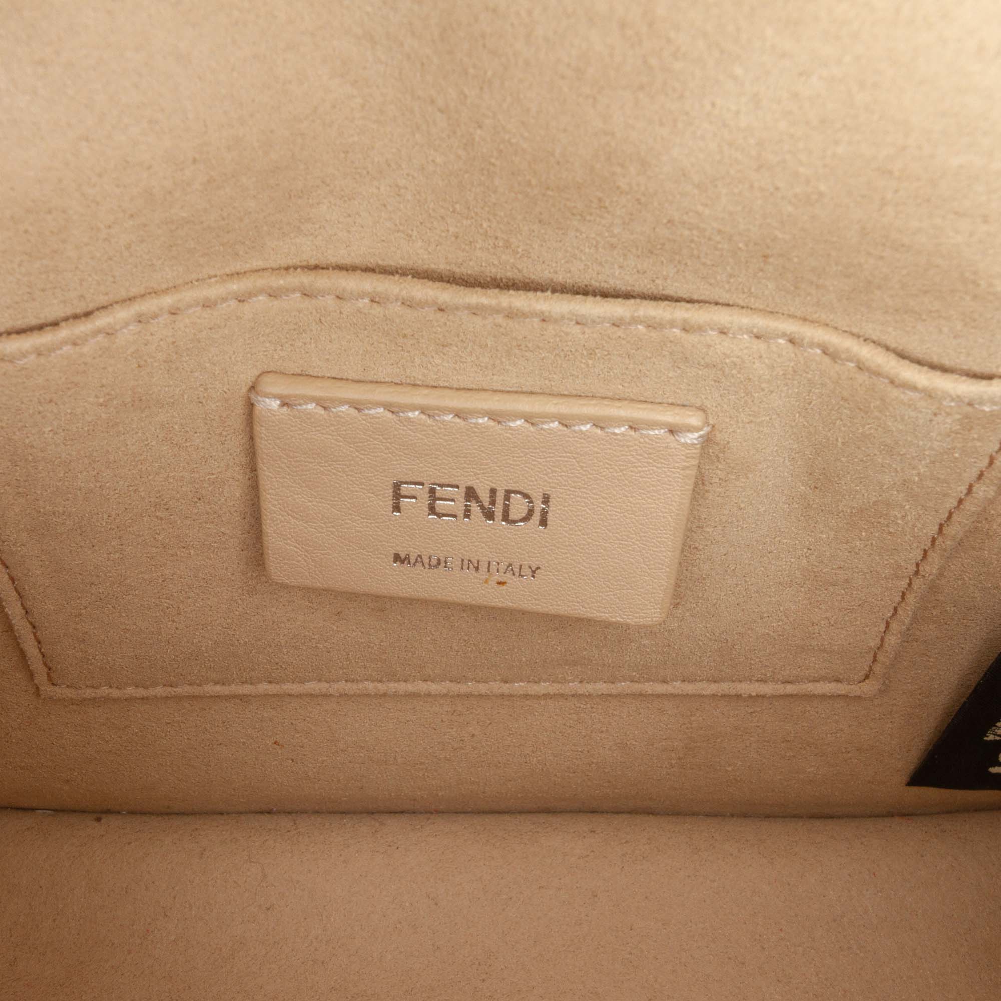 Small Velvet Embroidered Zucca Canvas and Leather Kan I Crossbody