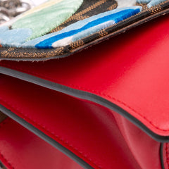 Small Velvet Embroidered Zucca Canvas and Leather Kan I Crossbody
