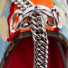 Small Velvet Embroidered Zucca Canvas and Leather Kan I Crossbody