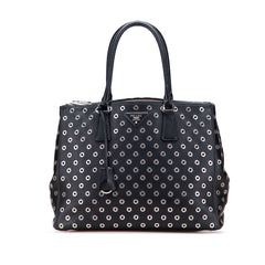 Large City Calf Grommet Galleria Double Zip Tote