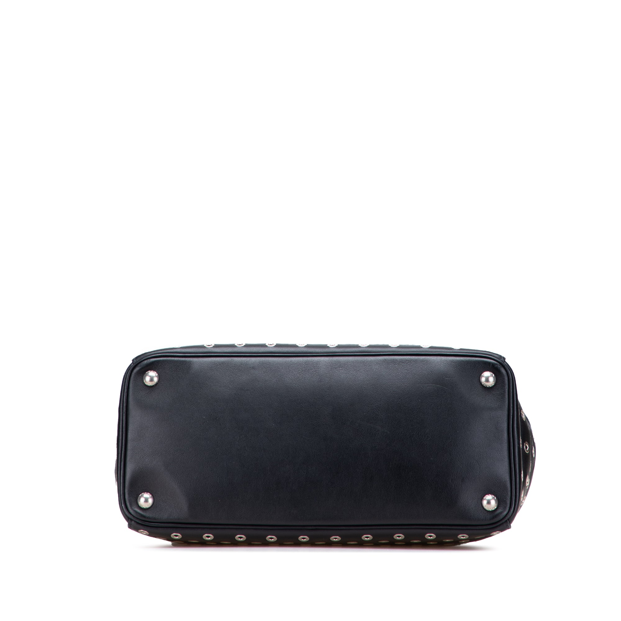 Large City Calf Grommet Galleria Double Zip Tote