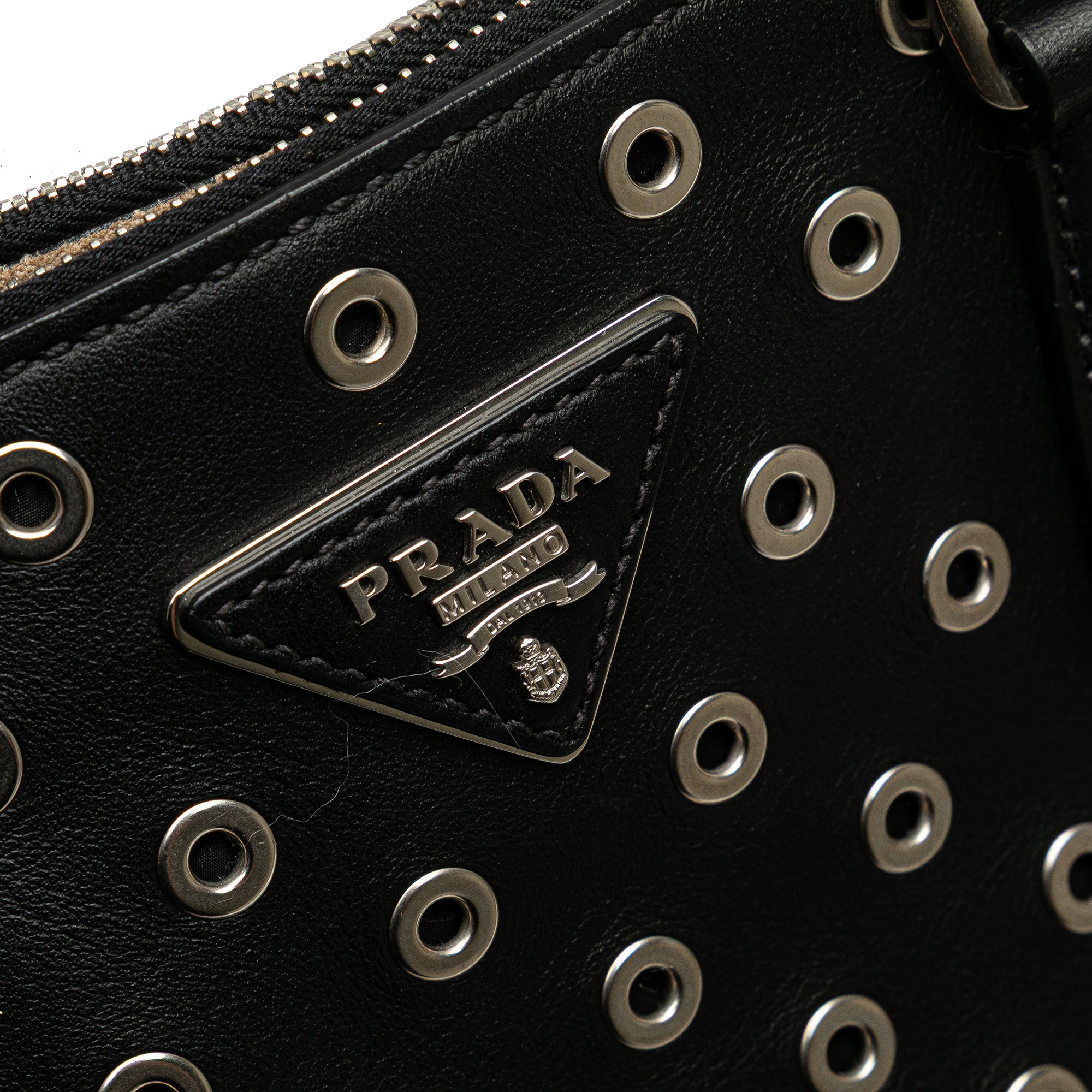 Large City Calf Grommet Galleria Double Zip Tote