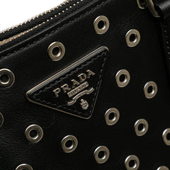 Large City Calf Grommet Galleria Double Zip Tote