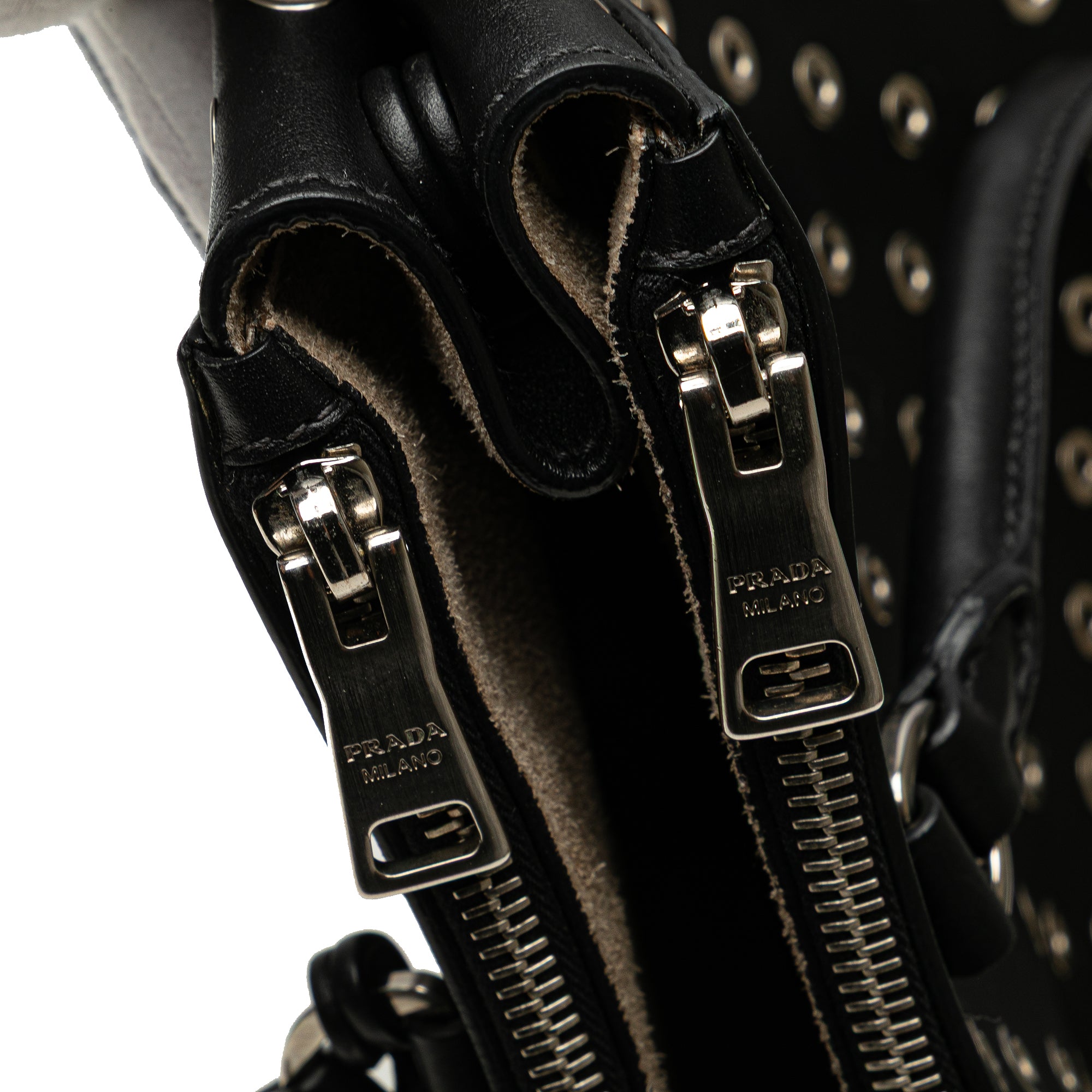 Large City Calf Grommet Galleria Double Zip Tote