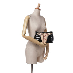 Supernova Check Coated Canvas Clutch