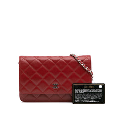 CC Quilted Lambskin Wallet on Chain