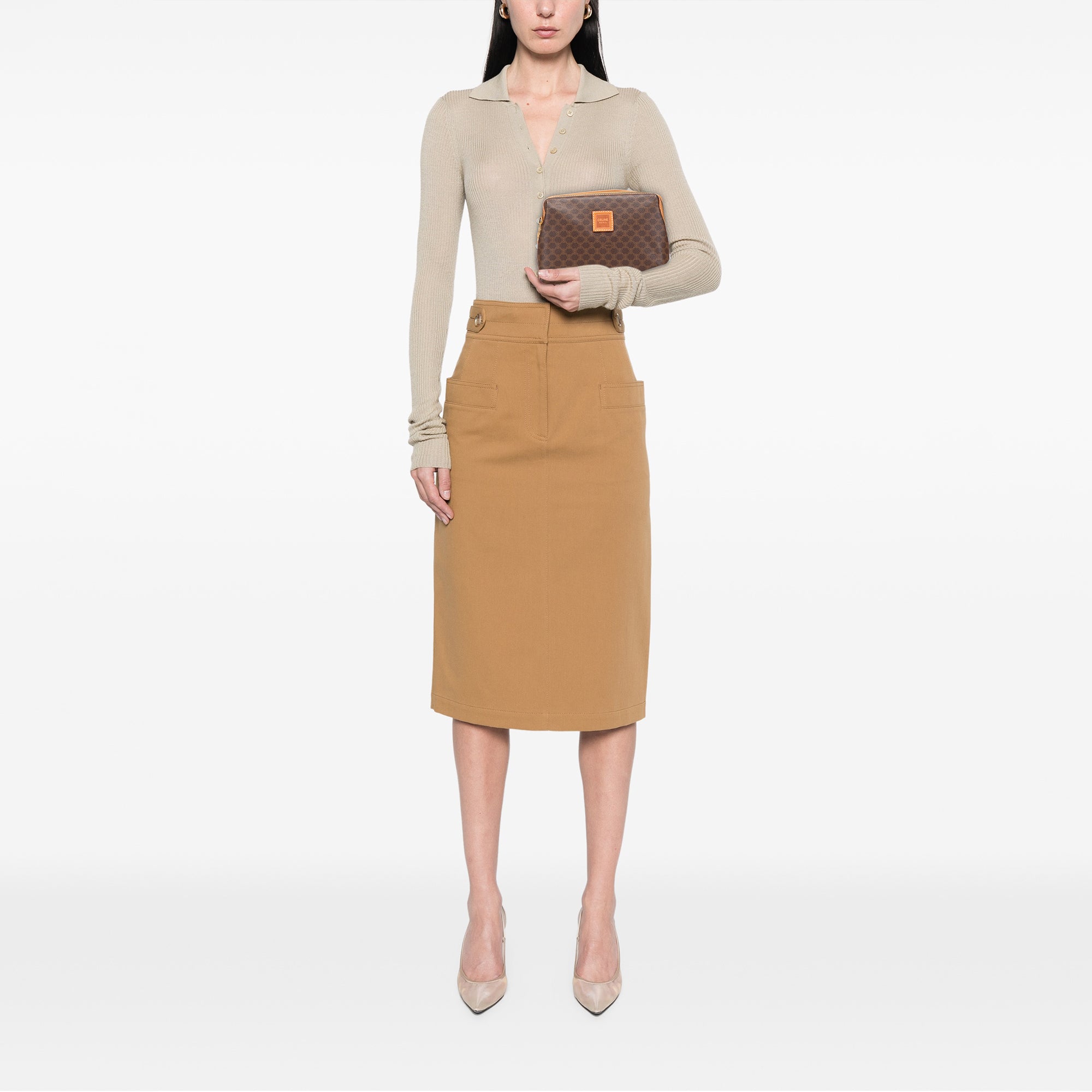 Macadam Coated Canvas Clutch