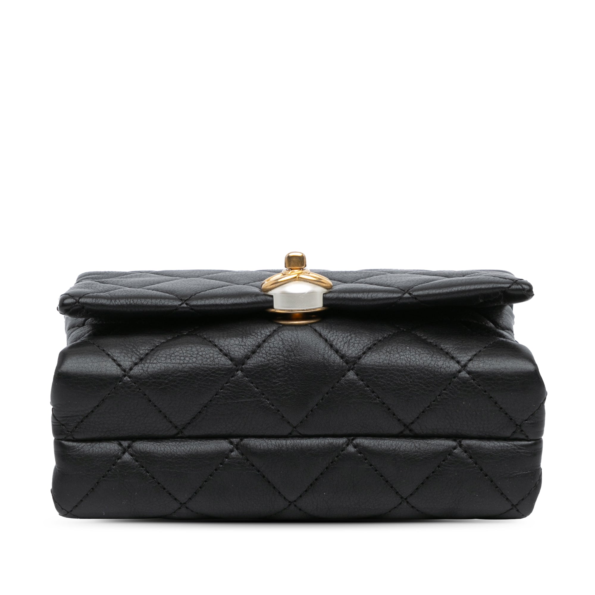 Quilted Calfskin Pearl CC Accordion Flap