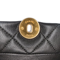 Quilted Calfskin Pearl CC Accordion Flap
