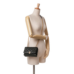 Quilted Calfskin Pearl CC Accordion Flap