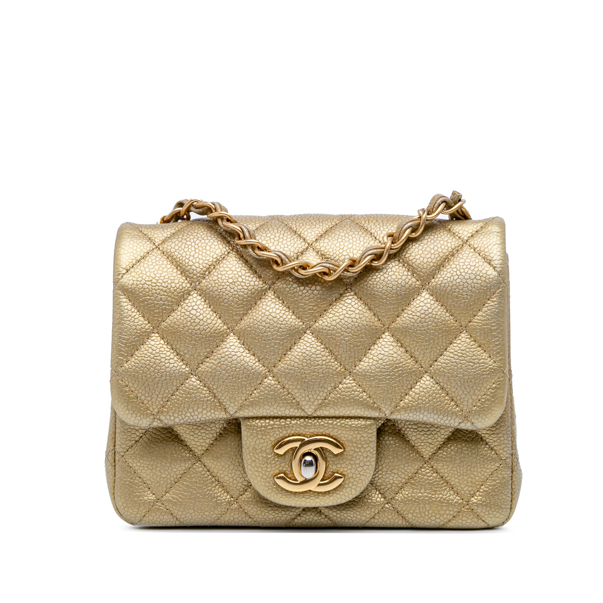Mini Square Classic Caviar Single Flap