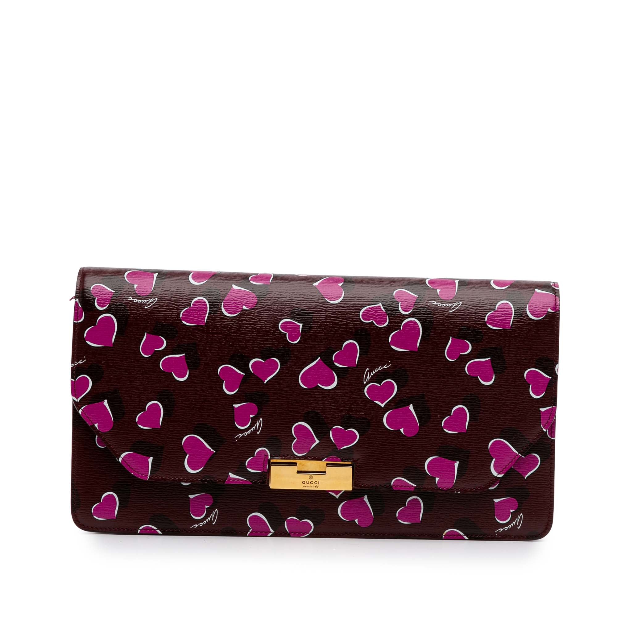 Leather Heartbeat Clutch