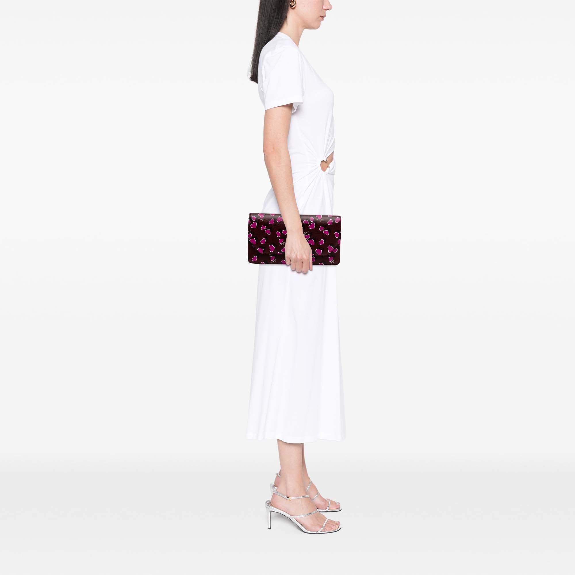 Leather Heartbeat Clutch