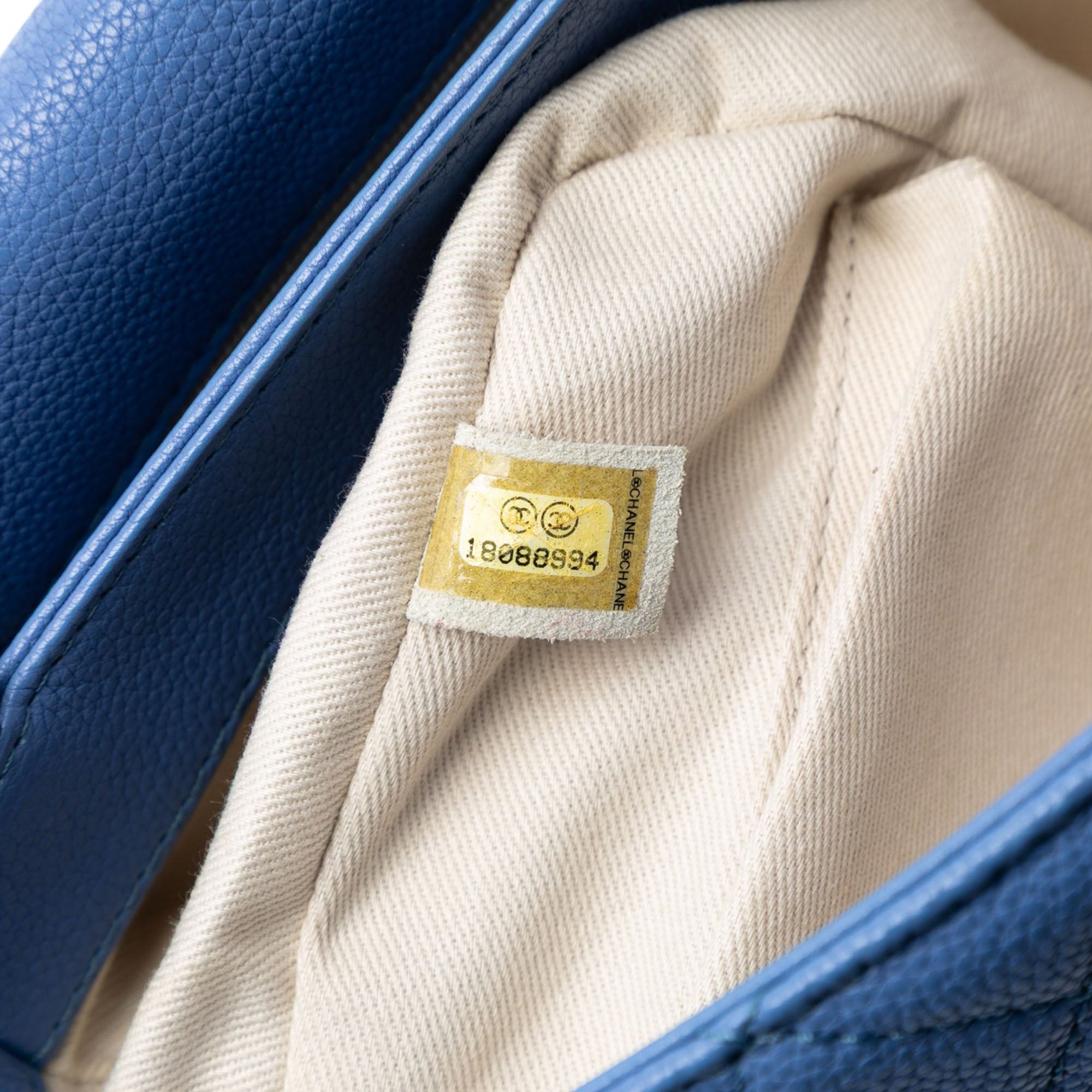 Jumbo Quilted Caviar Double Compartment Chain Flap