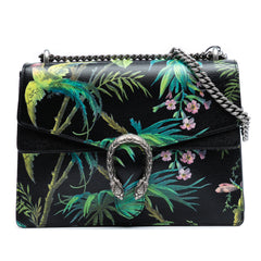 Medium Leather Tropical Print Dionysus Shoulder Bag