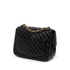 Mini Square Classic Chevron Lambskin Single Flap