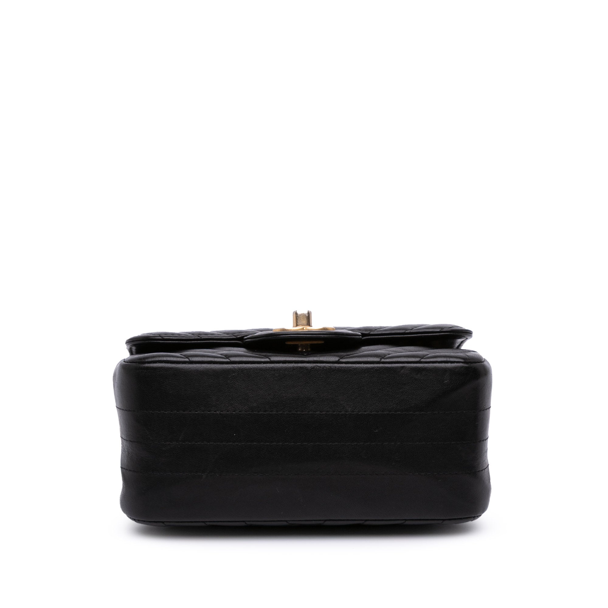 Mini Square Classic Chevron Lambskin Single Flap