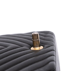 Mini Square Classic Chevron Lambskin Single Flap