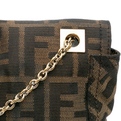 Zucca Canvas and Leather Chain Maxi Baguette