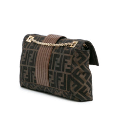 Zucca Canvas and Leather Chain Maxi Baguette