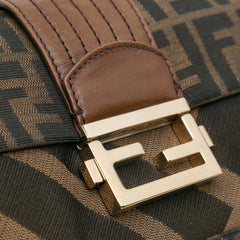 Zucca Canvas and Leather Chain Maxi Baguette