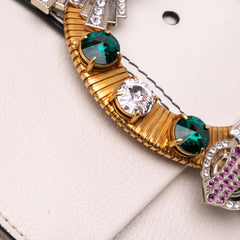 Goatskin Madras Soft Calf Crystal Embellished Crossbody