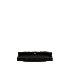 CC Quilted Satin Butterfly Chain Clutch
