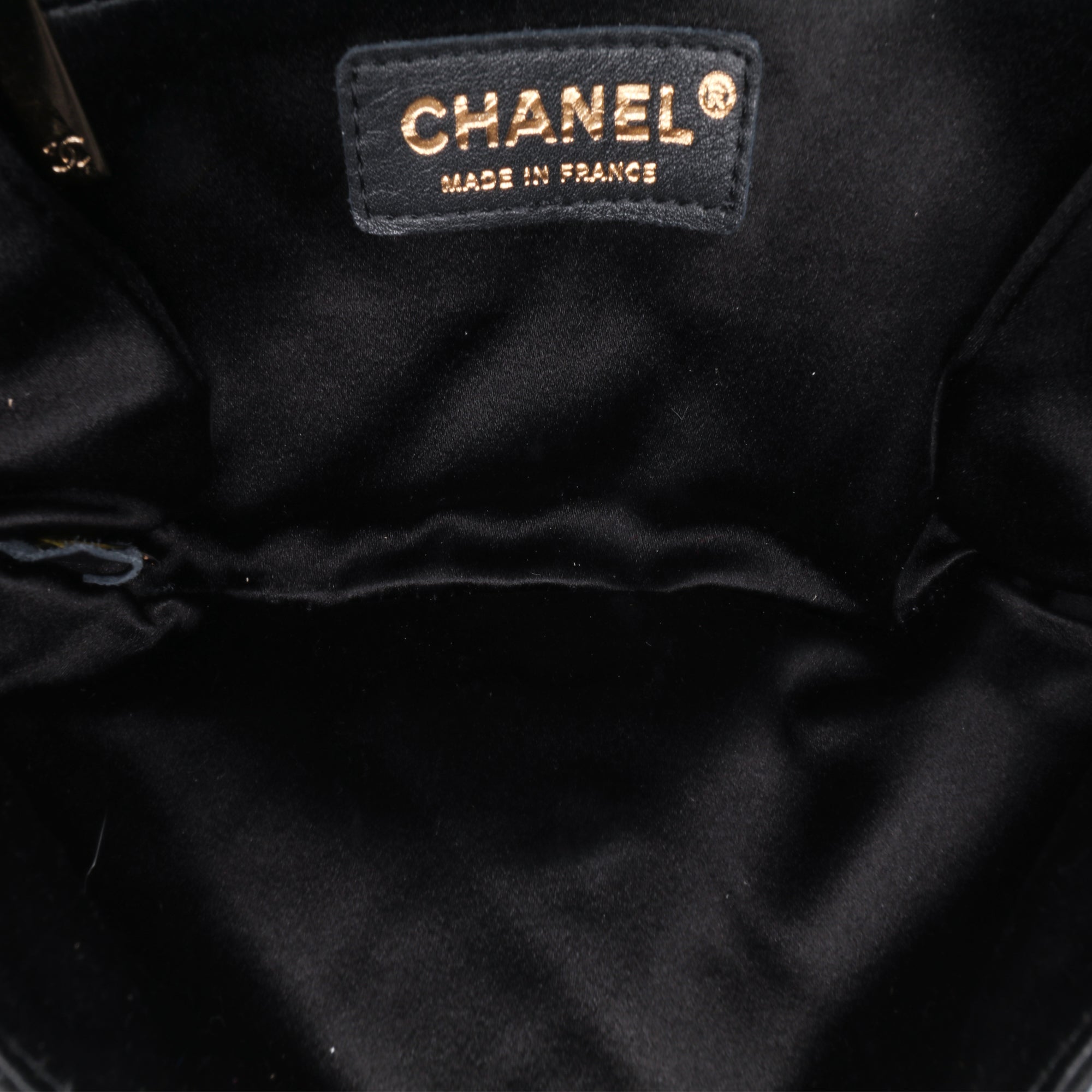 CC Quilted Satin Butterfly Chain Clutch