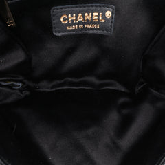 CC Quilted Satin Butterfly Chain Clutch