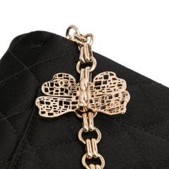 CC Quilted Satin Butterfly Chain Clutch