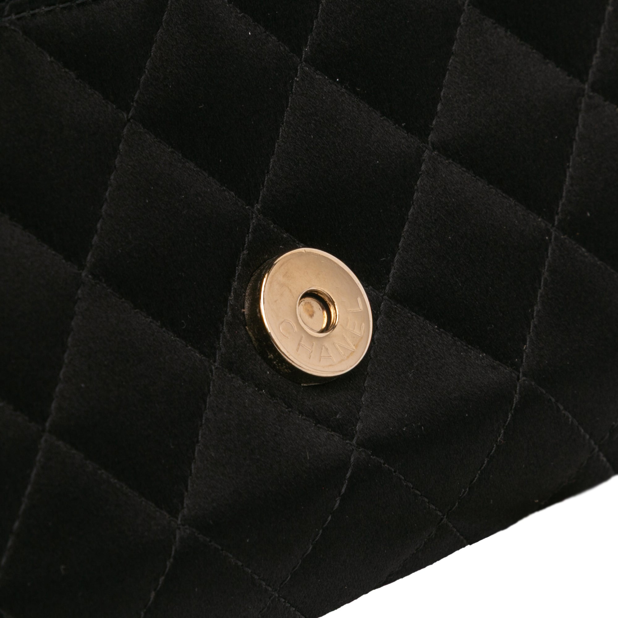 CC Quilted Satin Butterfly Chain Clutch
