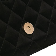 CC Quilted Satin Butterfly Chain Clutch