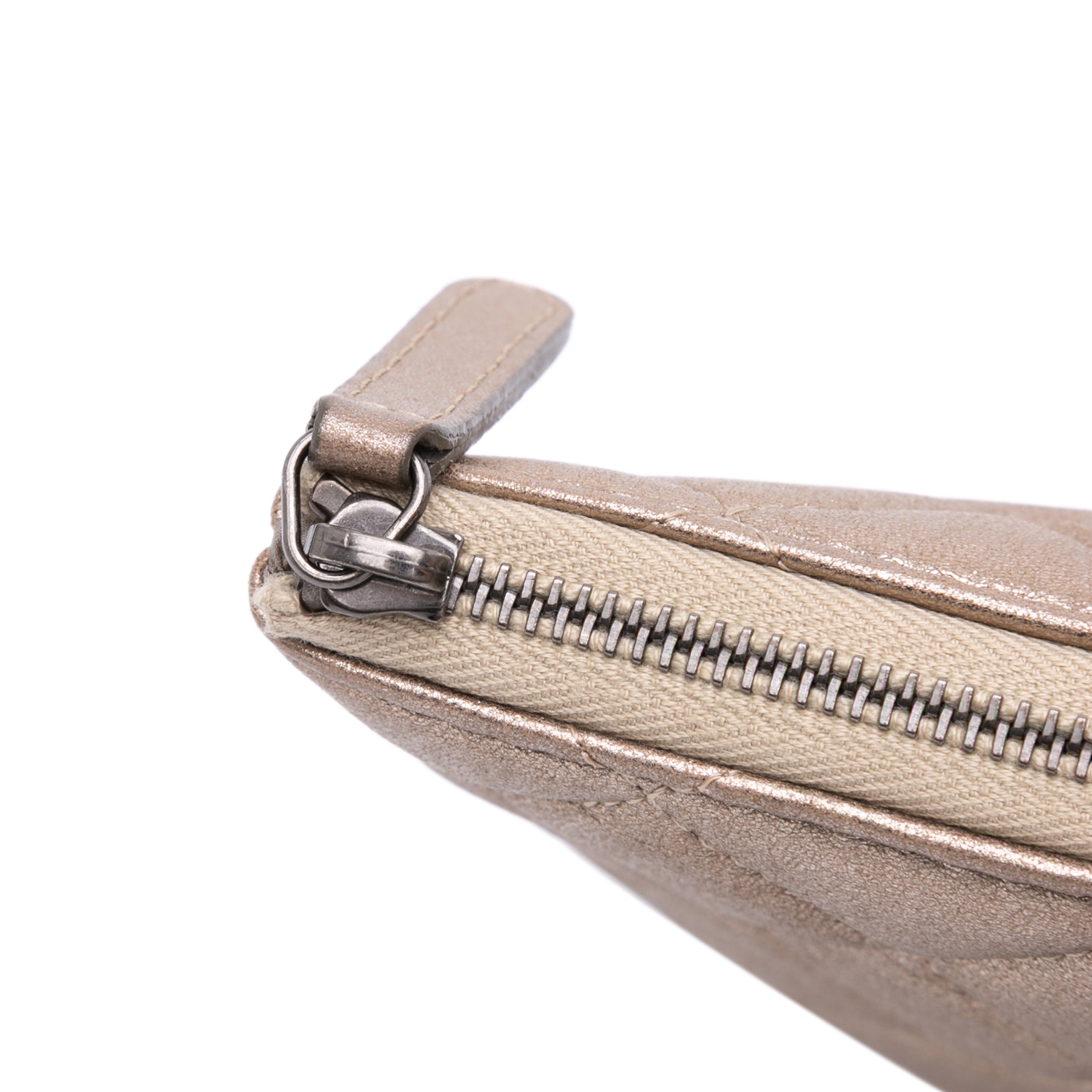 Large Quilted Metallic Lambskin O Case Clutch