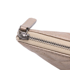 Large Quilted Metallic Lambskin O Case Clutch