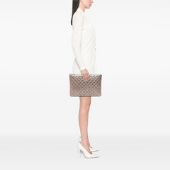 Large Quilted Metallic Lambskin O Case Clutch
